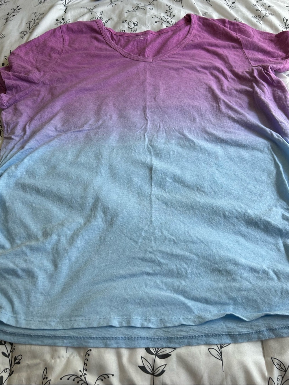 Lane Bryant Ombre V-Neck Tee in Pink and Light Blue